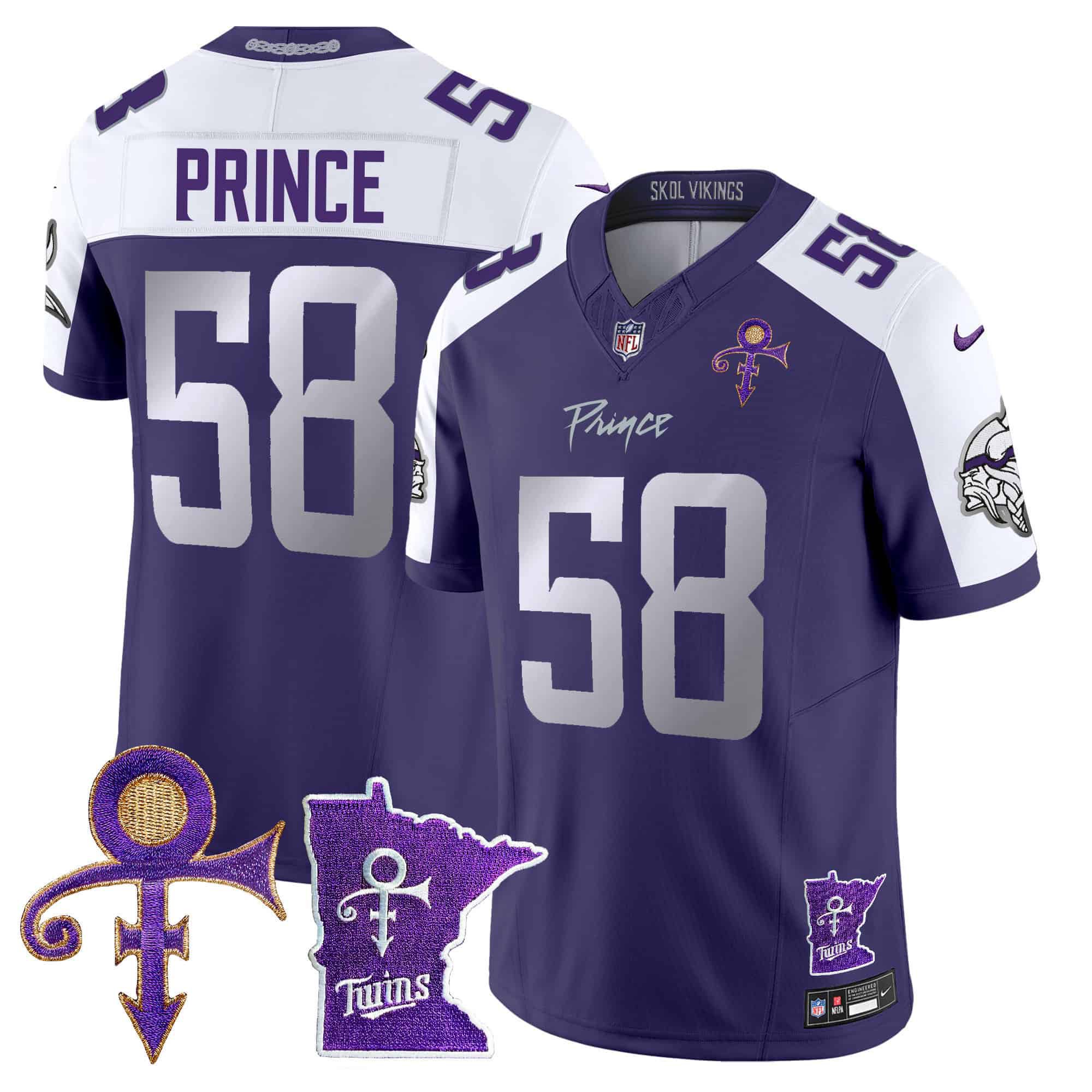 Men Minnesota Vikings #58 Prince Purple 2024 Nike Prince Vapor Limited NFL Jersey